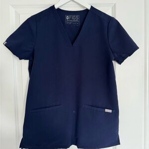 FIGS casma 3 pocket scrub top navy XS